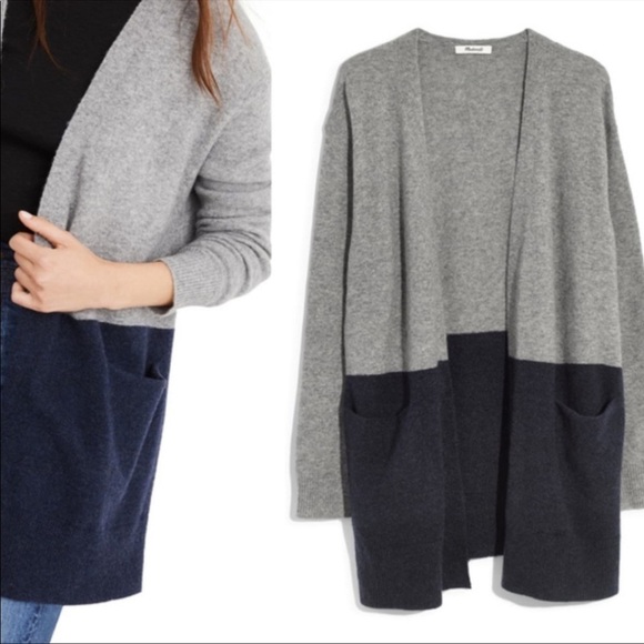 Madewell NWT Ryder Colorblock Sweater Cardigan - Picture 2 of 6